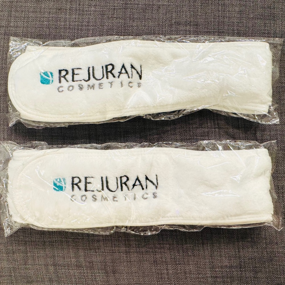 Ultra soft white fluffy spa and beauty headband with Velcro fastener